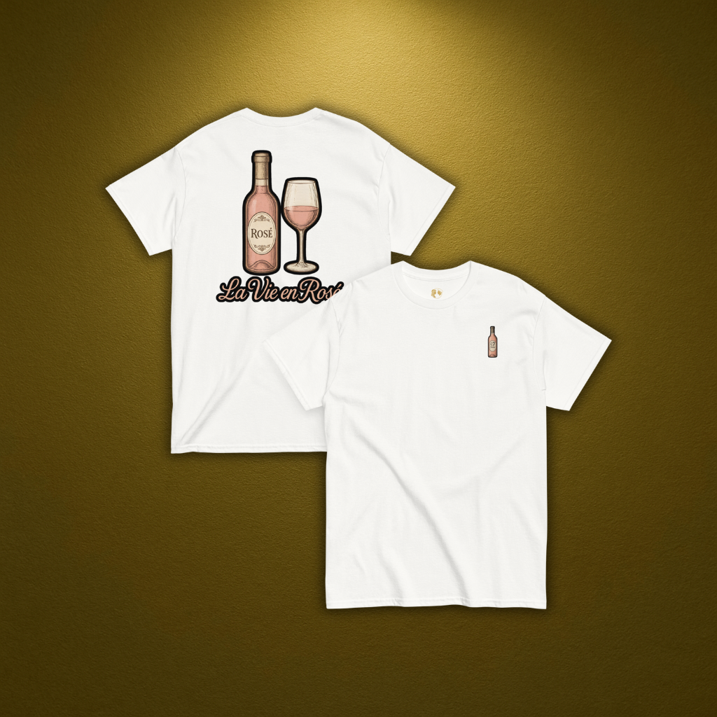 Juliet Rosé Bottle T-Shirt – Elegantes Old Money Design