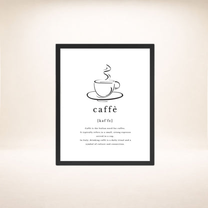 Caffè Framed Poster | Framed poster with quiet elegance