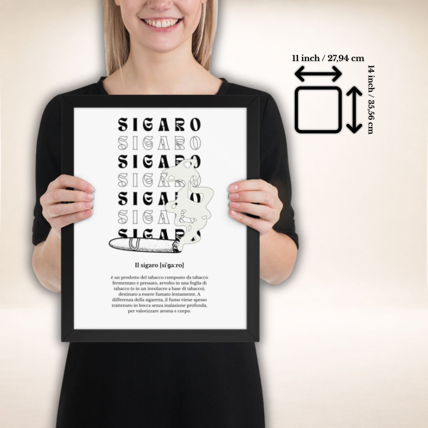 Sigaro Noir Framed Poster | Framed poster with quiet elegance