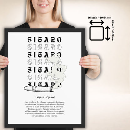 Sigaro Noir Framed Poster | Framed poster with quiet elegance