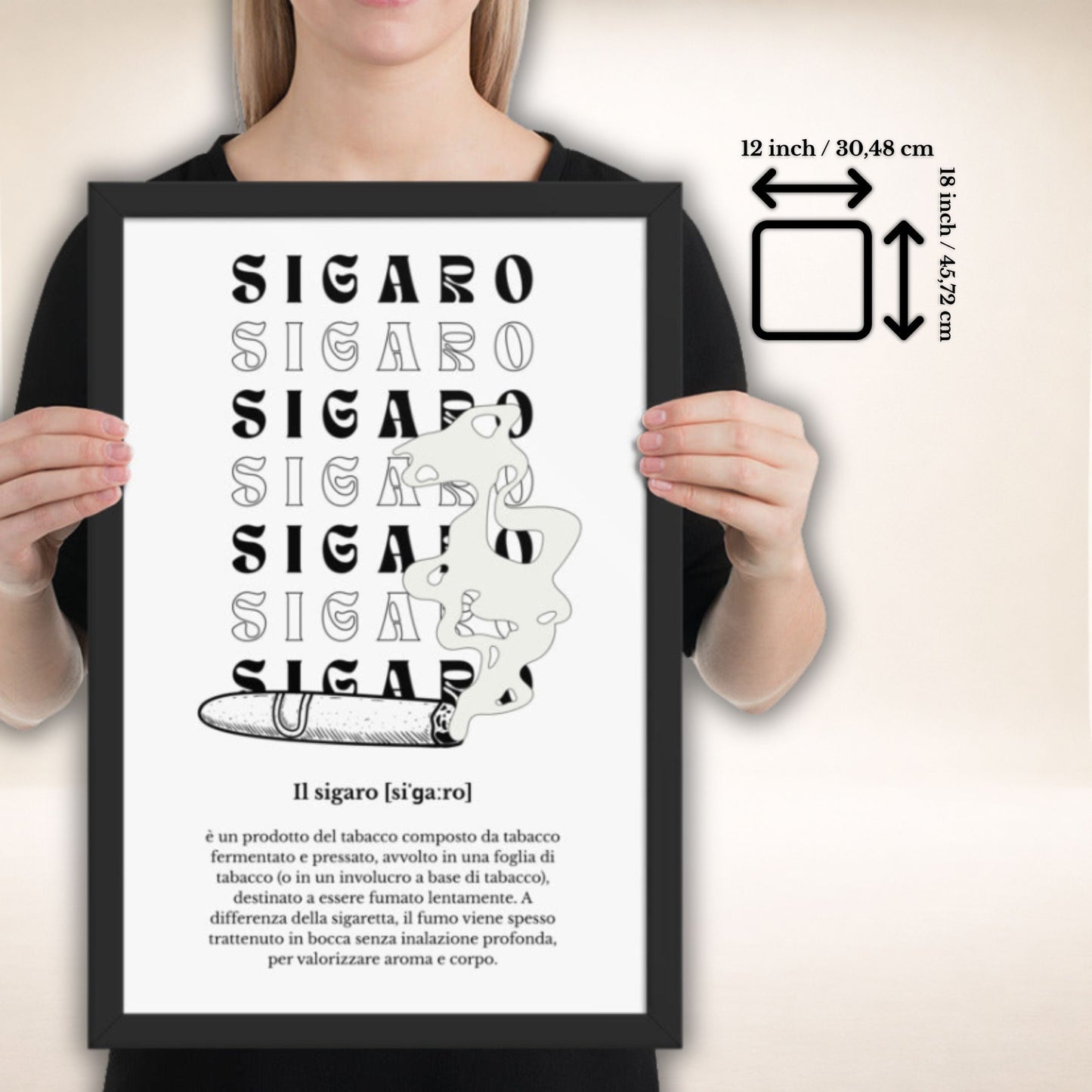 Sigaro Noir Framed Poster | Framed poster with quiet elegance