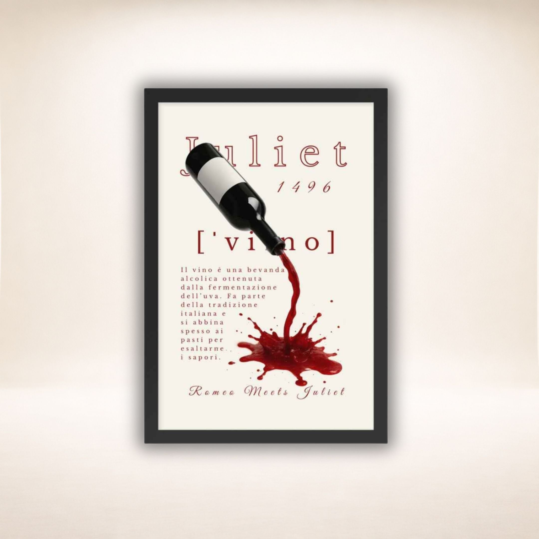 Vino Poster | Gerahmtes Poster mit ruhiger Eleganz