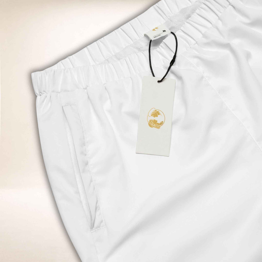 Elastischer Bund der weißen Hose Riviera Ease mit Juliet-Etikett in der Nahansicht