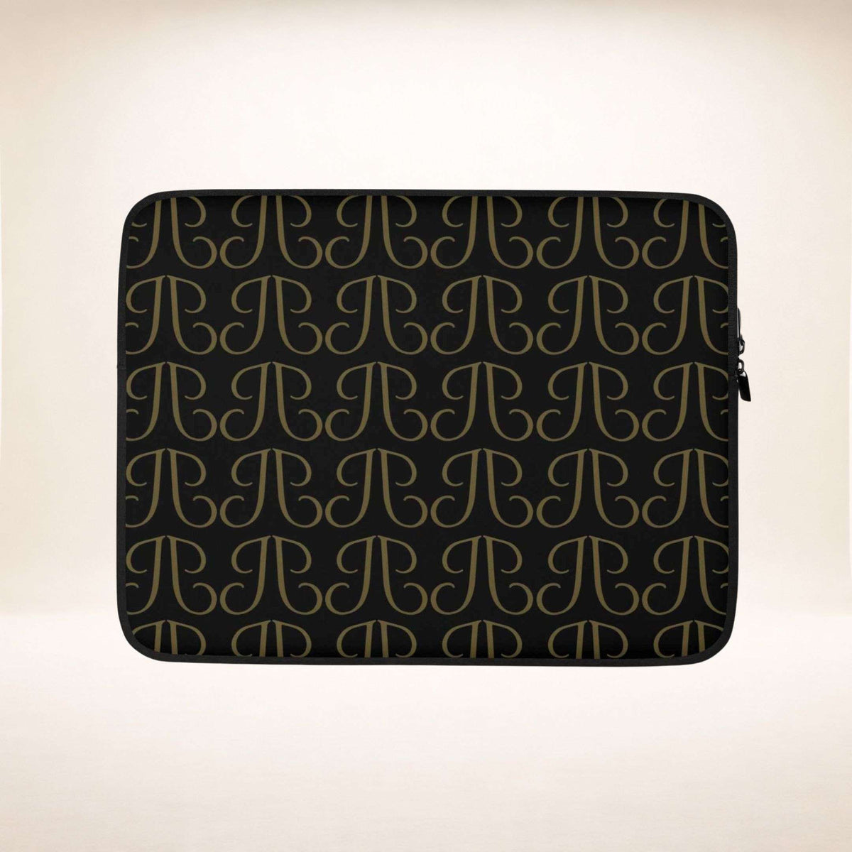 Laptoptasche Venezia Executive in Schwarz mit goldfarbenem Monogramm, Größe 13 Zoll