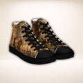 Crusade Battle High-Top Sneaker mit braunem Bildmotiv, Vorderansicht